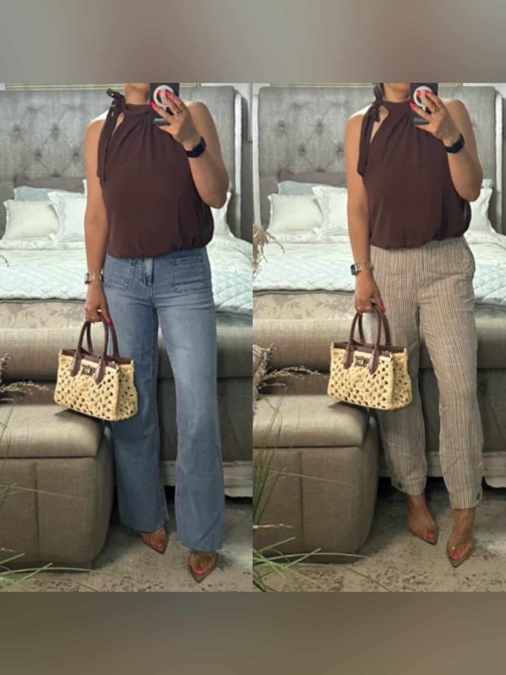 New🩷 Elegant Tie Neck Sleeveless Blouse | Chic Office to Evening Top